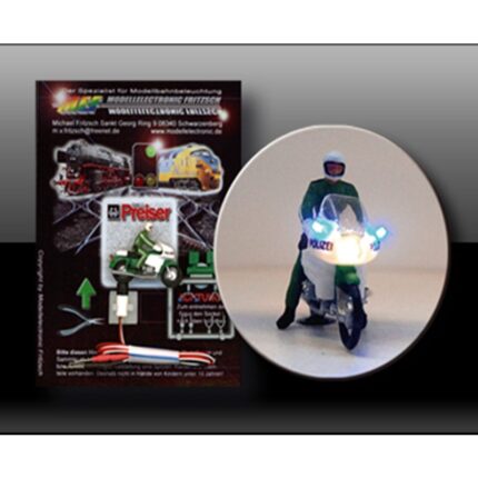 Politie motor met blauwe led verlichting